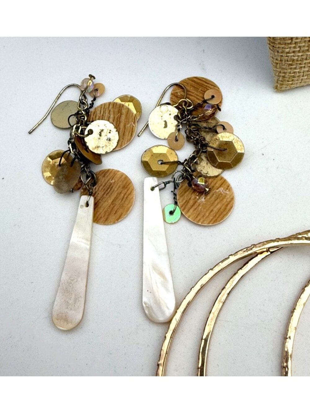 Vintage Boho Jewelry Lot 50 Pcs Mixed Materials Wear Necklace Earrings Bracelets - Picture 13 of 15